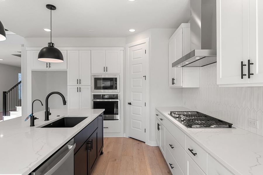 Furnished interior view inside a new home in Terrace Collection at Lariat, Liberty Hill (Image 10). Furnished interior view inside a new home in Terrace Collection at Lariat, Liberty Hill (Image 10).