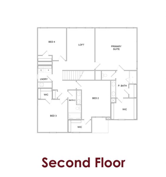 2D floor plan layout for the Canyon by Chafin Communities in Pinecrest Ridge, Dacula, GA (Image 5).