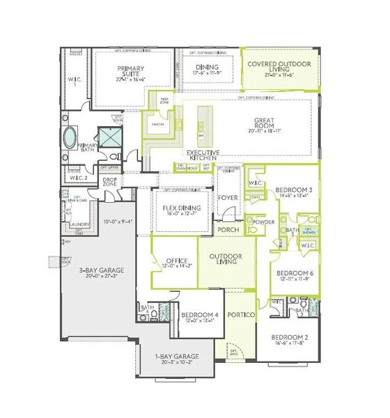 2D floor plan layout of this home in Whispering Hills, Laveen, AZ (Image 4).