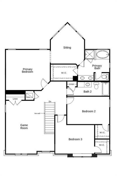 This floor plan features 3 bedrooms, 2 full baths, 1 half bath and over 2,700 square feet of living space.