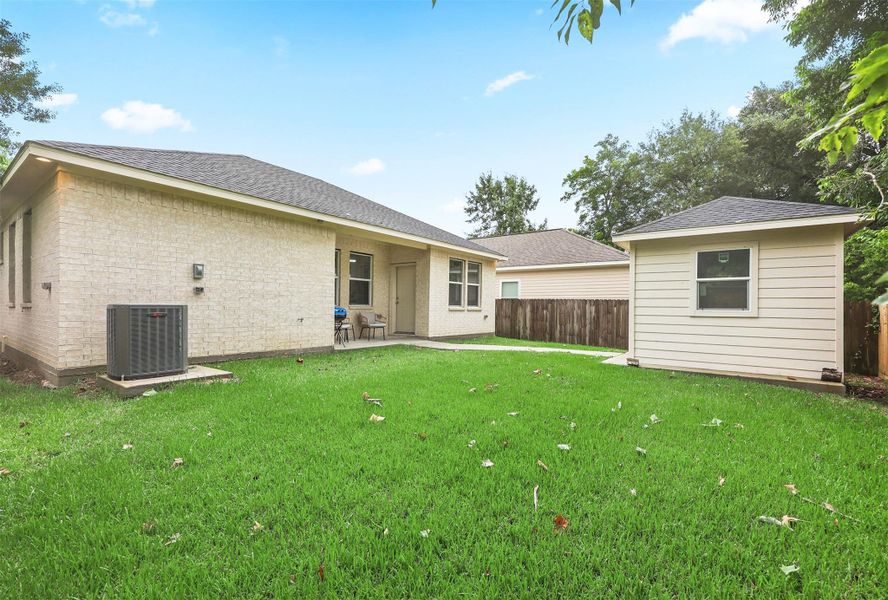 Room to play, relax and entertain.The fully fenced in backyard offers endless possibilities. Room to play, relax and entertain.The fully fenced in backyard offers endless possibilities.