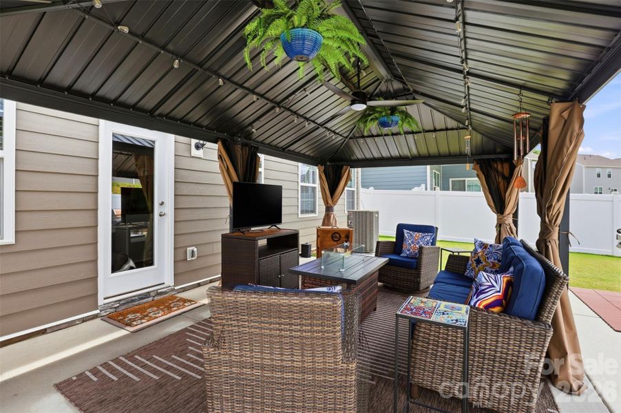 Exterior details and patio area of a home in Secrest Commons, Monroe (Image 23).