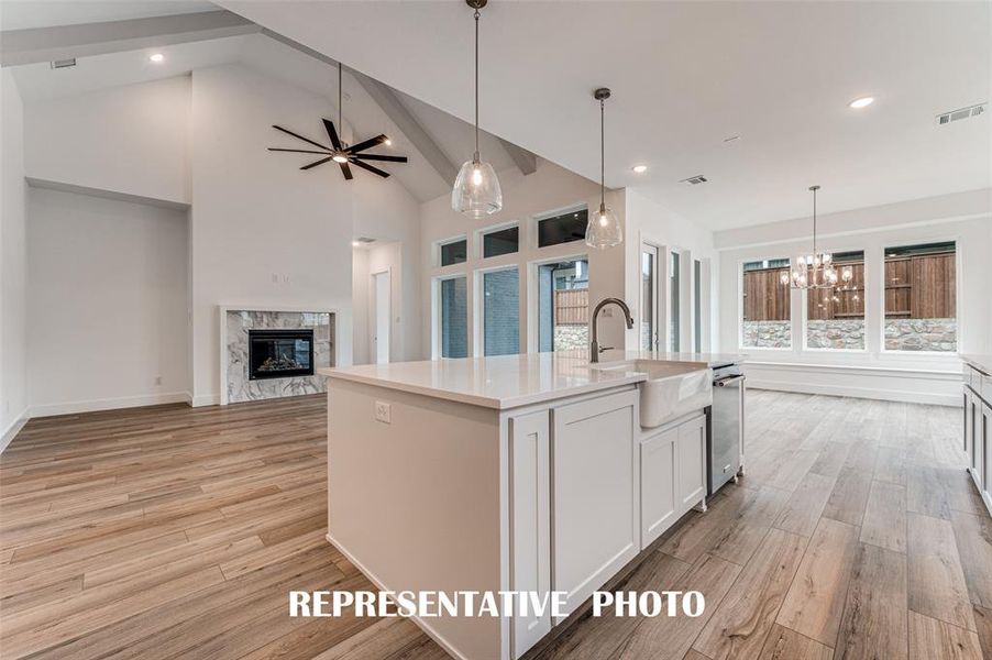 With the perfect open concept design, entertaining is a breeze in our Pembrooke II floor plan. REPRESENTATIVE PHOTO. With the perfect open concept design, entertaining is a breeze in our Pembrooke II floor plan. REPRESENTATIVE PHOTO.