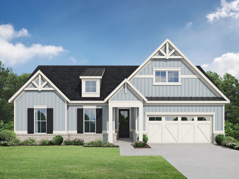 Representative exterior photo of a completed home built from the The Briar by My Home Communities in Club Cottages at Harbor Club, Greensboro, GA (Image 2). Representative exterior photo of a completed home built from the The Briar by My Home Communities in Club Cottages at Harbor Club, Greensboro, GA (Image 2).