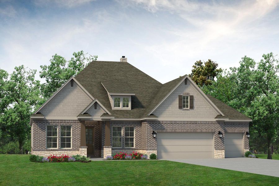 Elevation D - 3 Car Garage