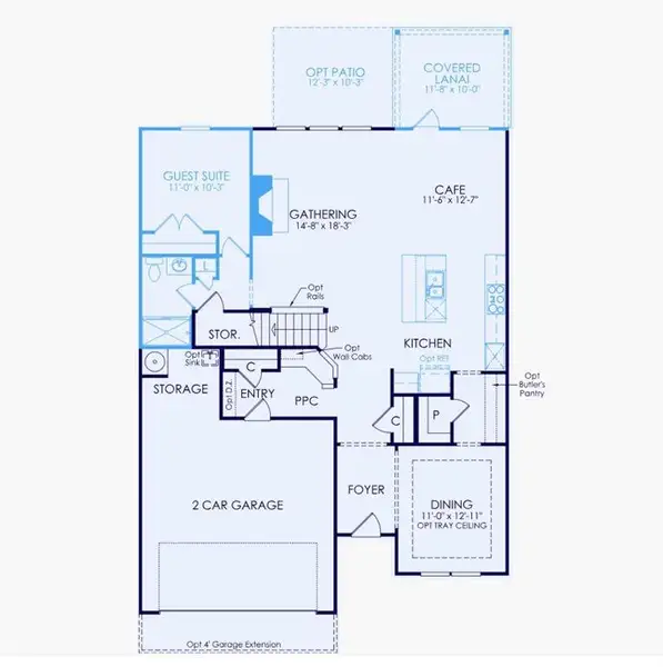 2D floor plan layout of this home in Hunters Creek, Flowery Branch, GA (Image 4).