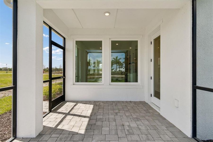 Exterior details and patio area of a home in Gracewater at Sarasota, Sarasota (Image 20).