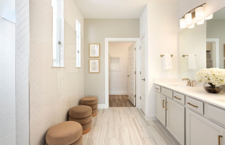 Furnished interior view inside a new home in 6 Creeks, Kyle (Image 8).