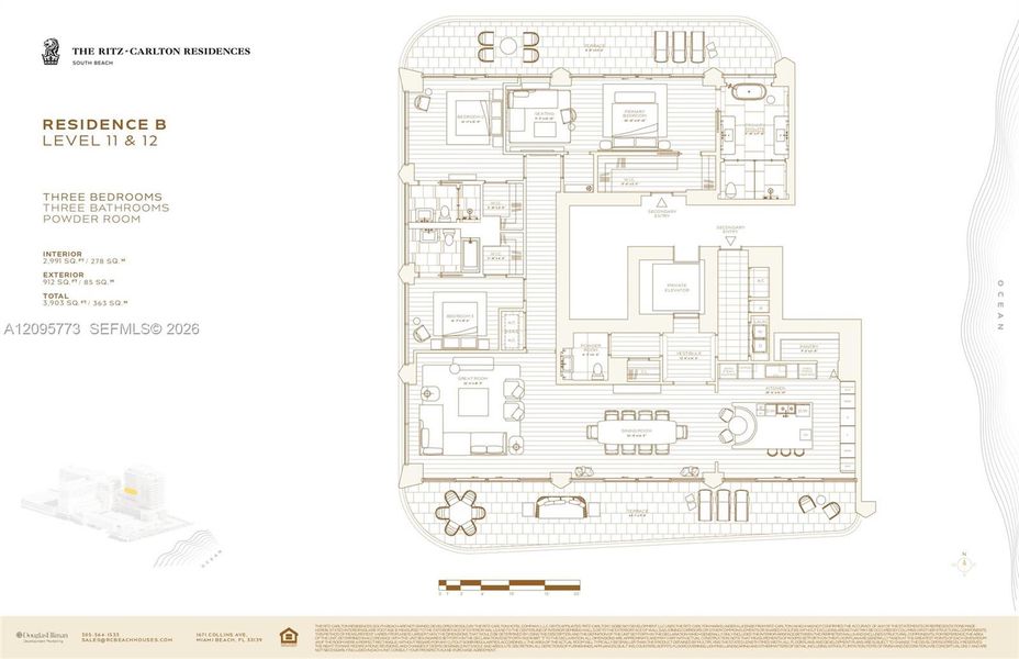 2D floor plan layout of this home in , Miami Beach, FL (Image 4).