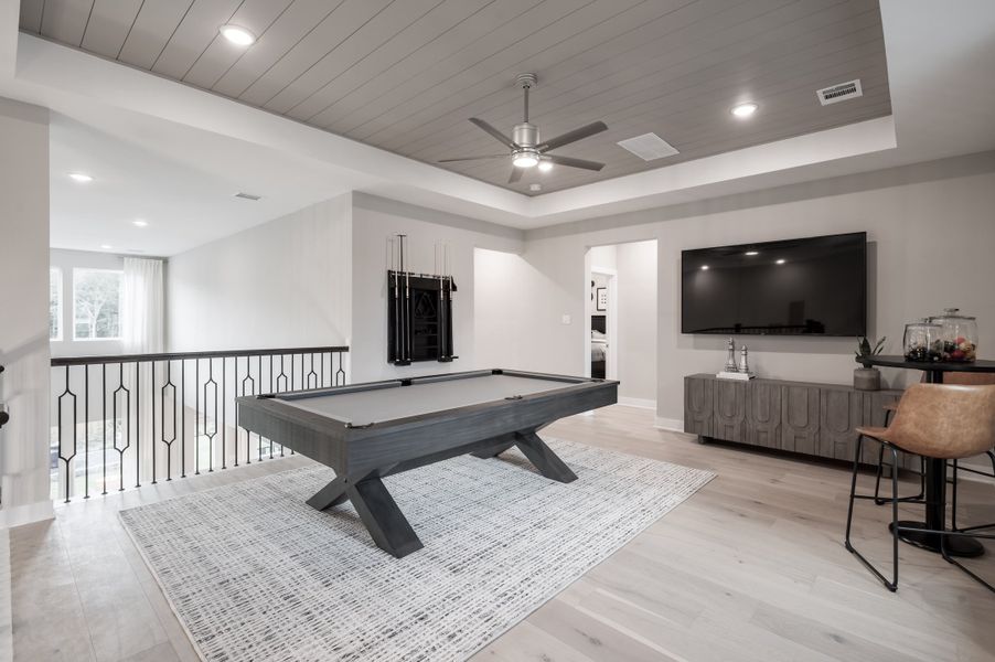 Representative furnished interior of a home built from the Snyder by Tri Pointe Homes in Harvest Green, Richmond (Image 59).