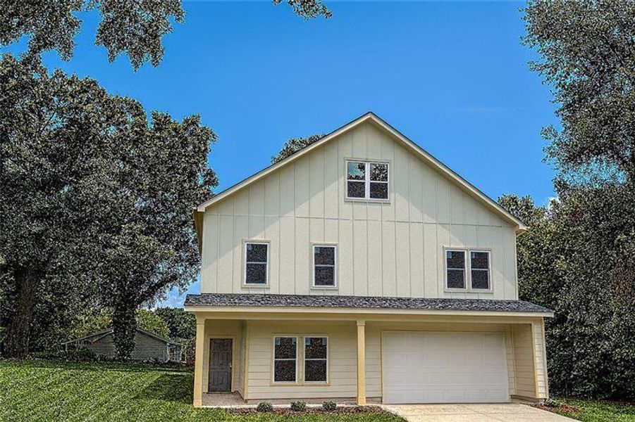 Front exterior of a new home in , Smyrna, GA, highlighting curb appeal (Image 1). Front exterior of a new home in , Smyrna, GA, highlighting curb appeal (Image 1).