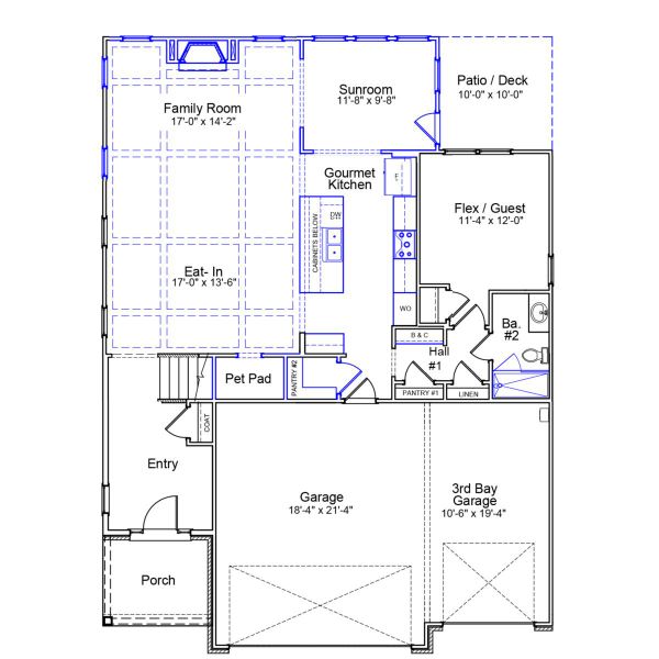 2D floor plan layout of this home in Lilah Grove, Summerfield, NC (Image 3).