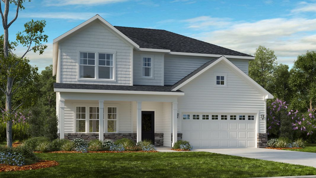 Representative exterior photo of a completed home built from the Ashford by Taylor Morrison in Hidden Creek, Cary, NC (Image 21).