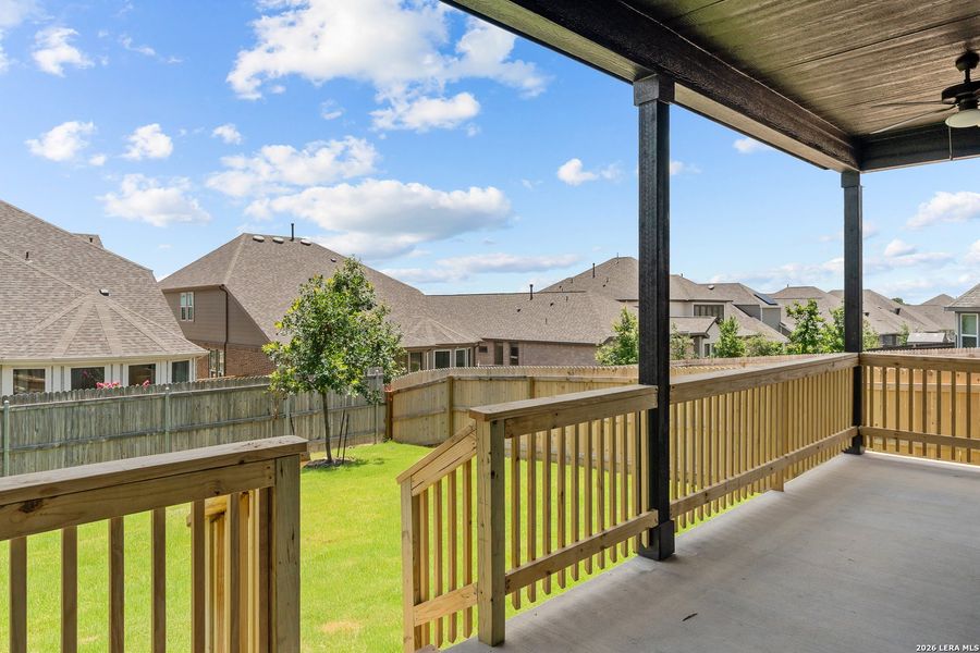 Exterior details and patio area of a home in Bison Ridge, San Antonio (Image 3).