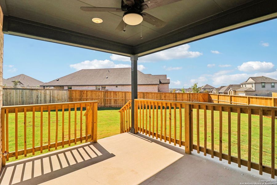 Exterior details and patio area of a home in Arcadia Ridge - Premier Series, San Antonio (Image 3). Exterior details and patio area of a home in Arcadia Ridge - Premier Series, San Antonio (Image 3).