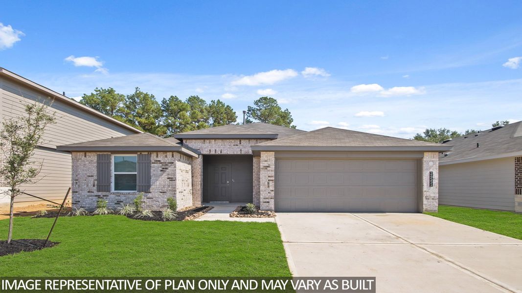Representative exterior photo of a completed home built from the Denton by D.R. Horton in Grand Pines, Magnolia, TX (Image 15). Representative exterior photo of a completed home built from the Denton by D.R. Horton in Grand Pines, Magnolia, TX (Image 15).