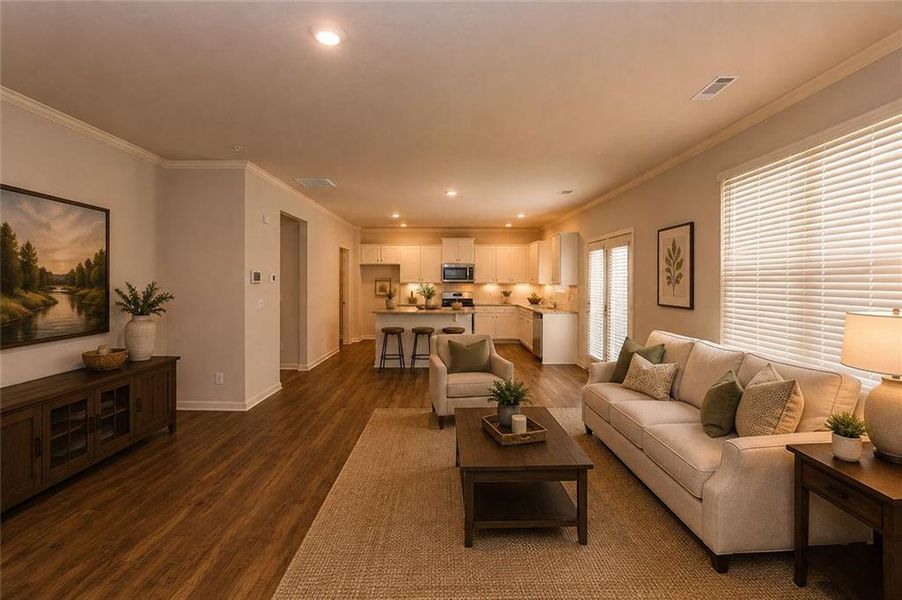 Furnished interior view inside a new home in Oakhurst Glen, Fairburn (Image 7). Furnished interior view inside a new home in Oakhurst Glen, Fairburn (Image 7).