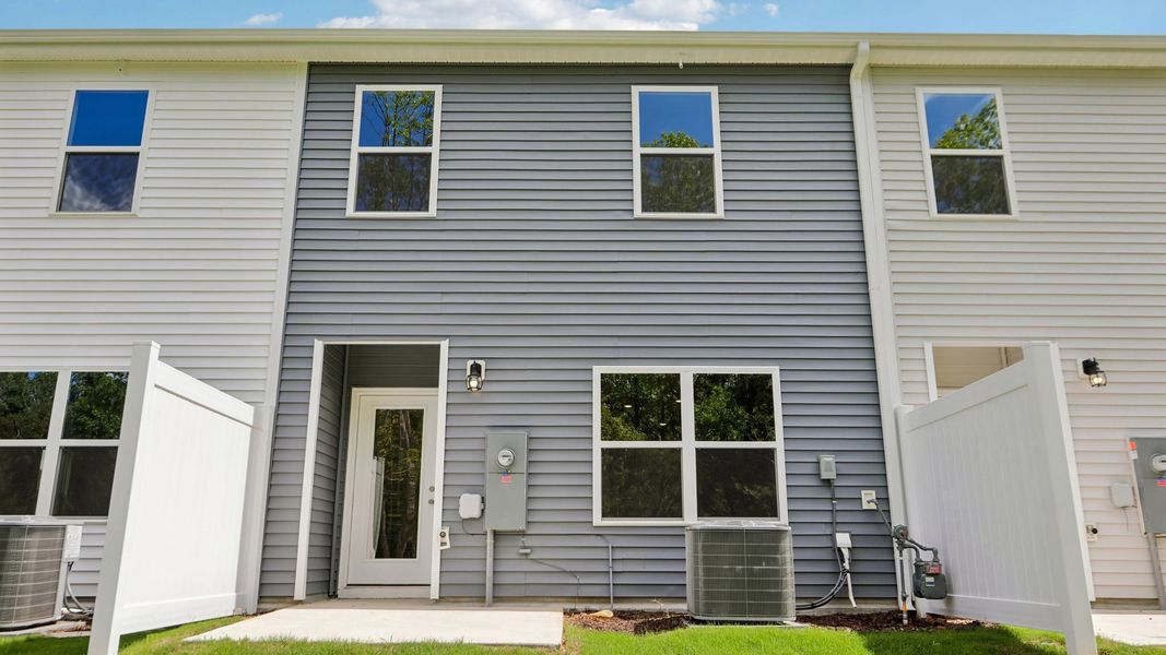 Exterior details and patio area of a home in The Townes at Martin Farms, Aberdeen (Image 16). Exterior details and patio area of a home in The Townes at Martin Farms, Aberdeen (Image 16).