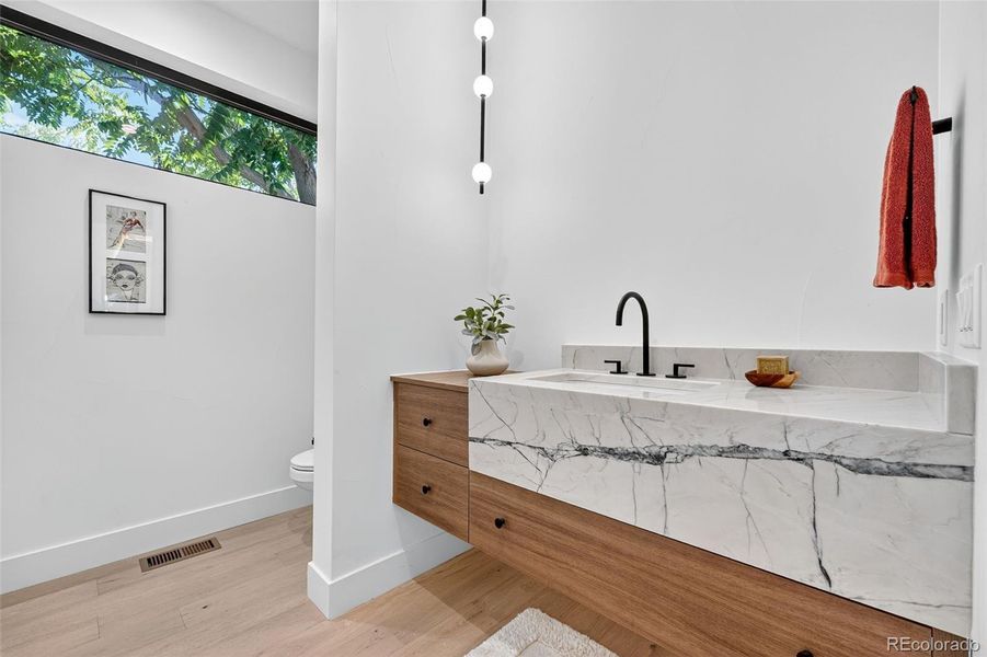 Custom main floor powder room