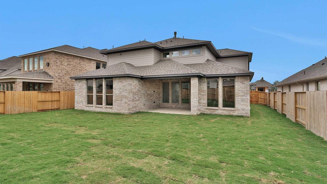 Exterior details and patio area of a home in Meridiana 60', Manvel (Image 2). Exterior details and patio area of a home in Meridiana 60', Manvel (Image 2).