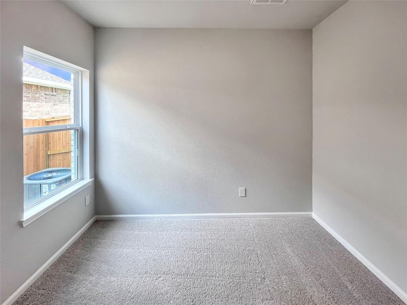 The Kettering II- Bedroom 3. Home under construction. Sample floor plan photo used for illustrative purposes only. Upgrades, selections options, windows and colors may vary. The Kettering II- Bedroom 3. Home under construction. Sample floor plan photo used for illustrative purposes only. Upgrades, selections options, windows and colors may vary.