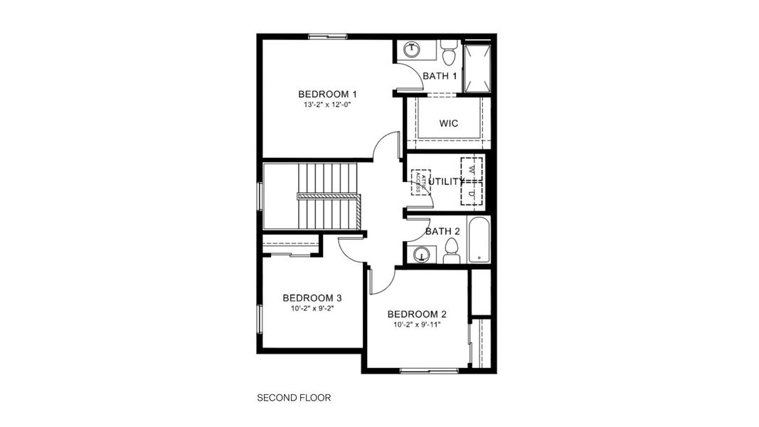 2D floor plan layout for the Mallard by D.R. Horton in The Ridge at Lorson Ranch, Colorado Springs, CO (Image 4). 2D floor plan layout for the Mallard by D.R. Horton in The Ridge at Lorson Ranch, Colorado Springs, CO (Image 4).