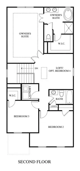 2D floor plan layout for the Redwood by Rocklyn Homes in Marble Ridge, Athens, GA (Image 4).
