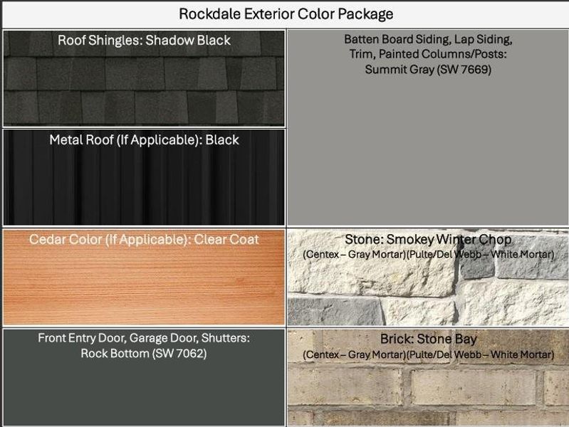 Sample of building materials used in homes in Pulte Homes at Two Step Farm, Montgomery (Image 10).