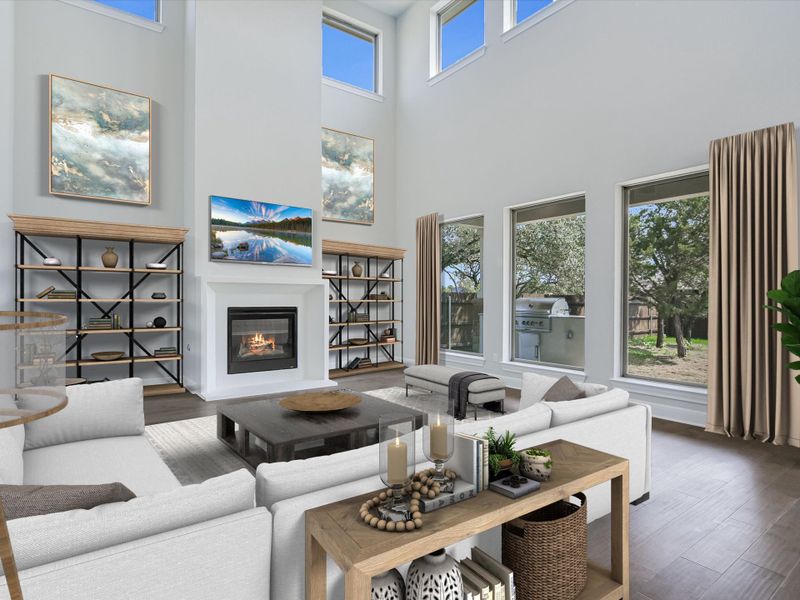 Representative furnished interior of a home built from the Topaz II by Giddens Homes in Riverstone, Georgetown (Image 58).