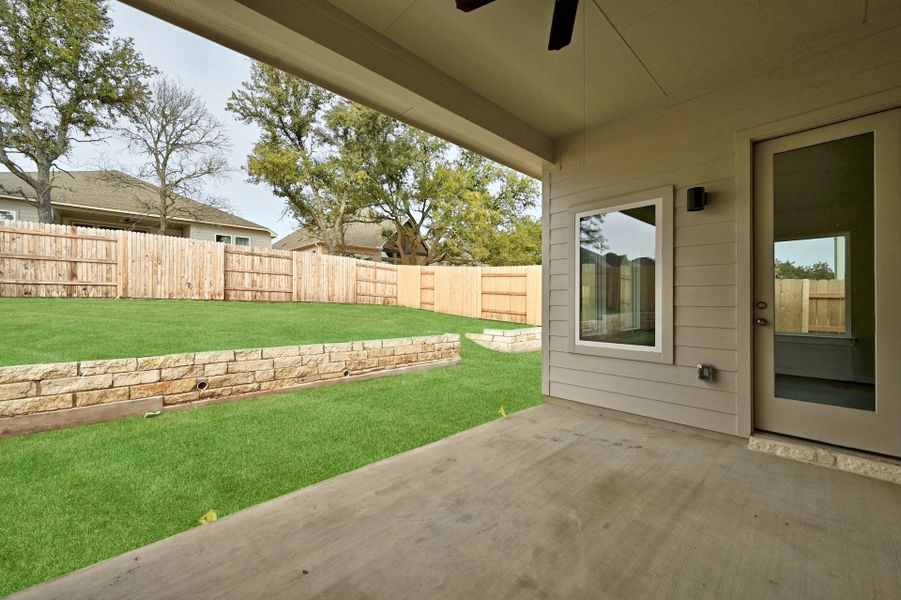 Exterior details and patio area of a home in Anthem, Kyle (Image 4).