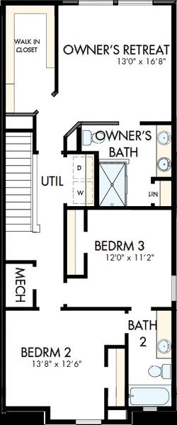 2D floor plan layout of this home in Waterset Townhomes, Apollo Beach, FL (Image 3). 2D floor plan layout of this home in Waterset Townhomes, Apollo Beach, FL (Image 3).