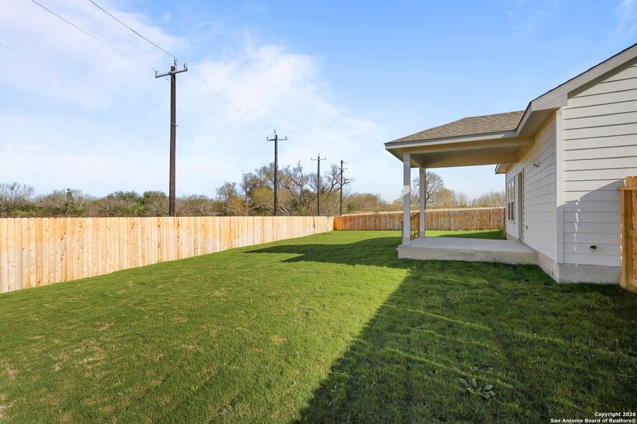 Exterior details and patio area of a home in Garden Grove, Schertz (Image 4).