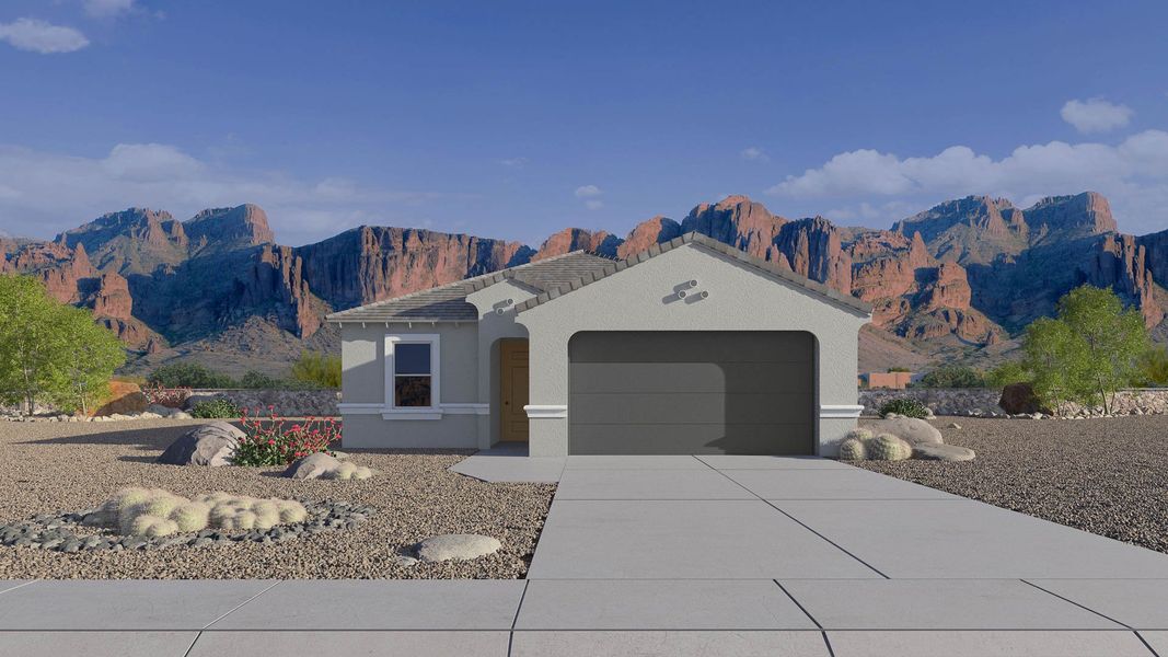 Representative exterior photo of a completed home built from the Baxter by D.R. Horton in Upper Canyon, Phoenix, AZ (Image 2).