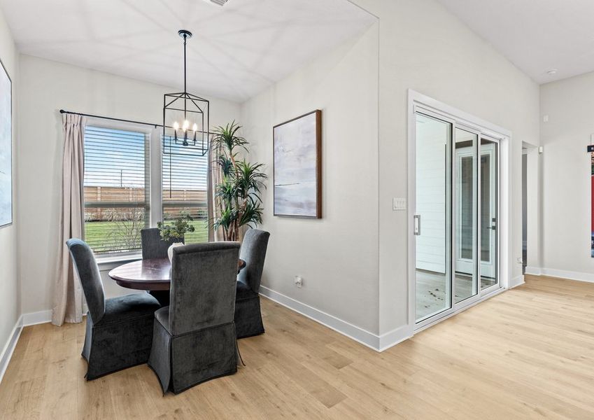The breakfast nook has a large window that lets in great, natural light.