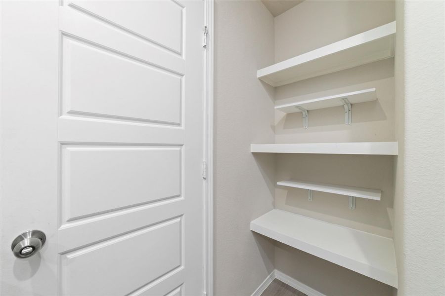 Extra storage space with built-in shelves for everyday essentials.