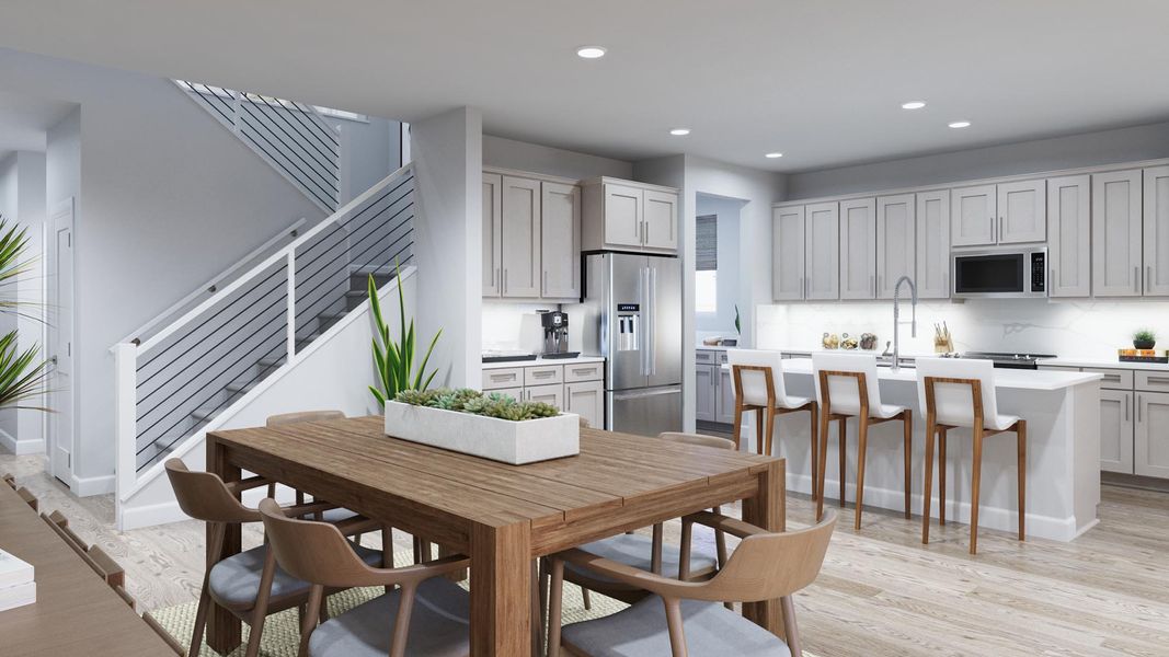 Representative furnished interior of a home built from the Caroline by Risewell Homes in Sage Collection – Freedom at Anthem, Kyle (Image 3).