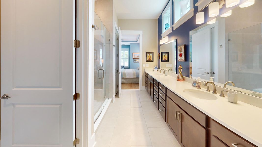 Furnished interior view inside a new home in Summerwind Crossing at Lakes of Cane Bay, Summerville (Image 51).