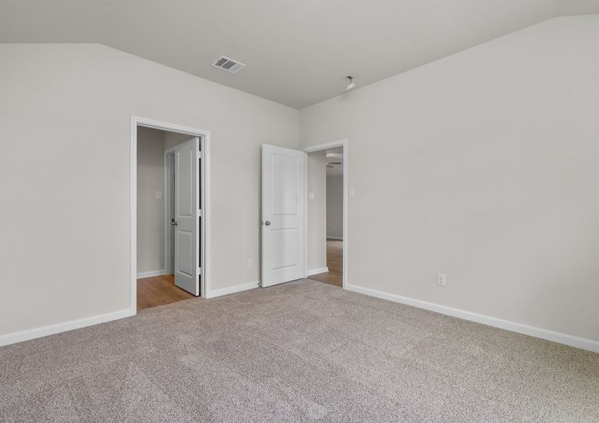 The master suite has a large bedroom, ensuite bathroom and a walk-in closet. The master suite has a large bedroom, ensuite bathroom and a walk-in closet.