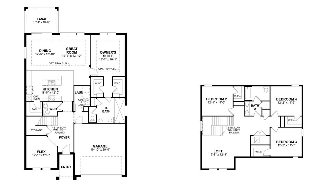 2D floor plan layout for the Whitney by M/I Homes in Hawkstone, Sarasota, FL (Image 3).
