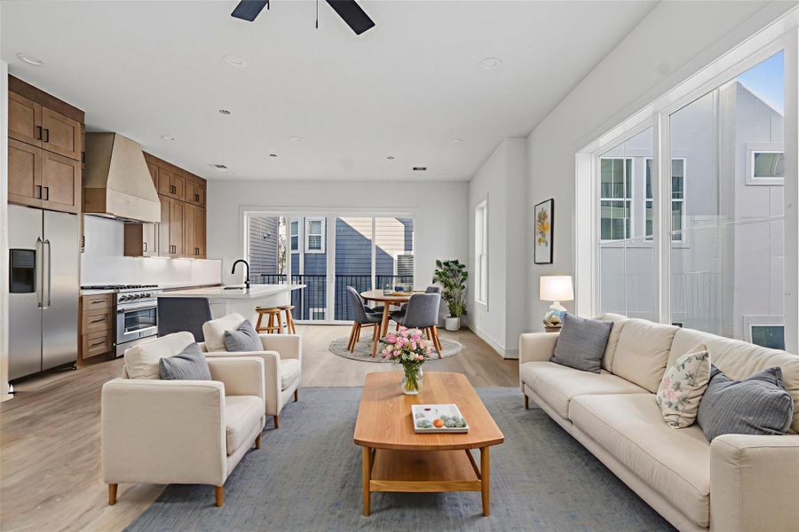 Open concept living with Chef's kitchen