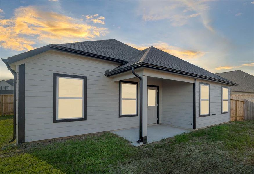 This backyard is enjoyable for everyone! From pets playing, kids jumping on the trampoline, or even having a garden, this amazing backyard provides space for endless activities for the whole family!