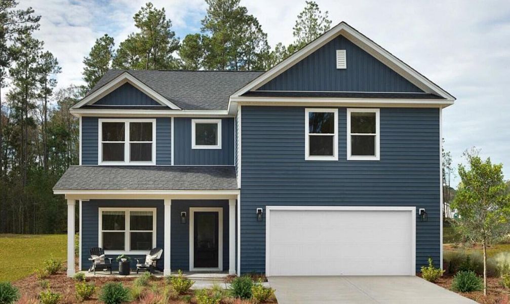 Front exterior of a new home in Tea Farm: Presidents Series, Ravenel, SC, highlighting curb appeal (Image 1).
