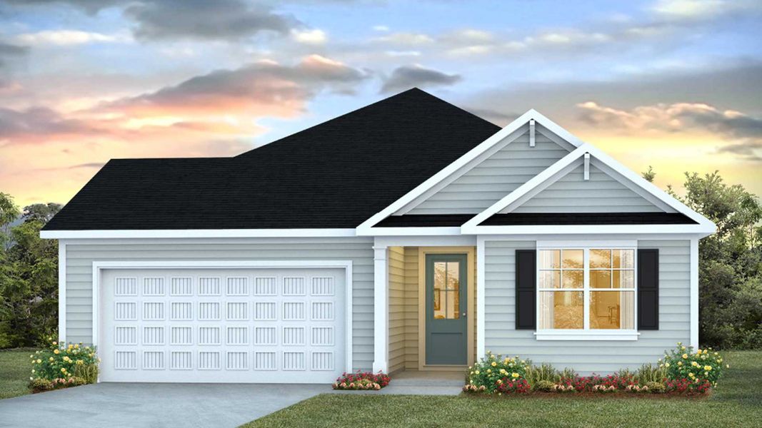 Front exterior of a new home in Coastal Farms, Conway, SC, highlighting curb appeal (Image 1). Front exterior of a new home in Coastal Farms, Conway, SC, highlighting curb appeal (Image 1).