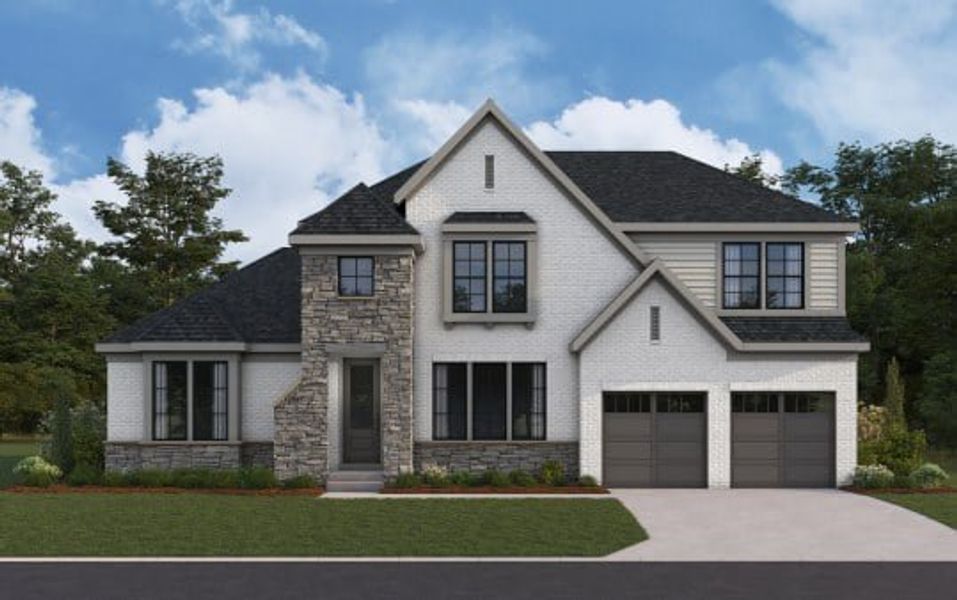 Representative exterior photo of a completed home built from the Leland by Fischer Homes in Watson at Flowers Plantation, Clayton, NC (Image 8).