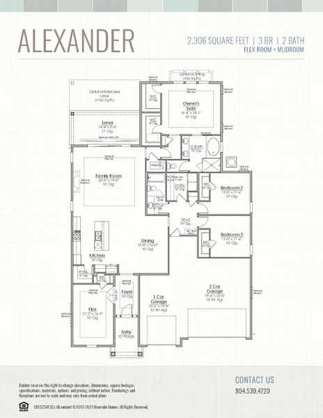 2D floor plan layout for the Alexander by Riverside Homes in Hidden Creek at SilverLeaf Phase 2, St. Augustine, FL (Image 5). 2D floor plan layout for the Alexander by Riverside Homes in Hidden Creek at SilverLeaf Phase 2, St. Augustine, FL (Image 5).