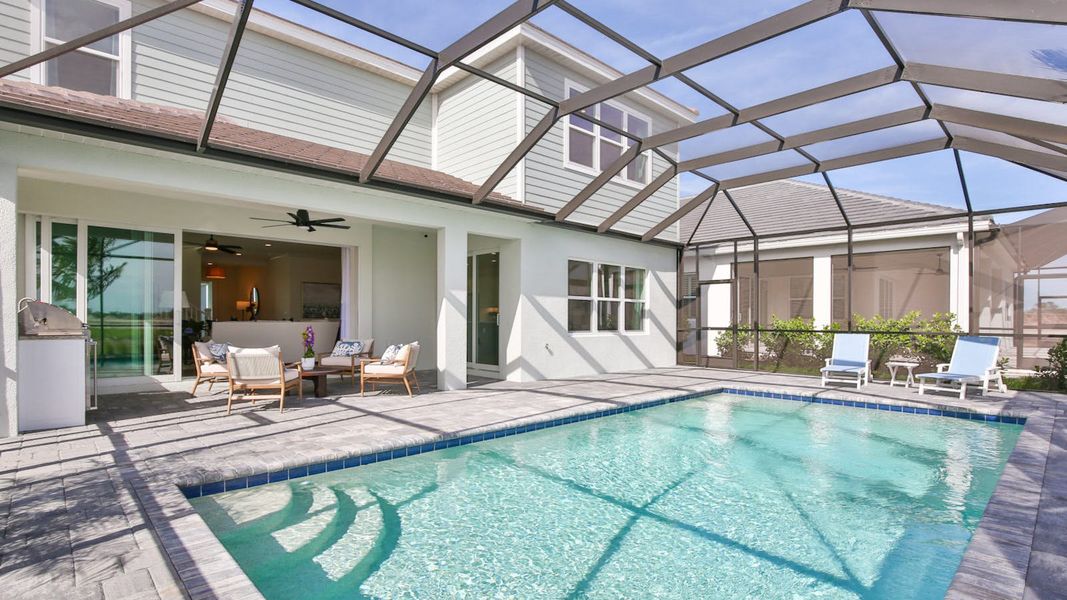 Exterior details and patio area of a home in Palm Grove, Lakewood Ranch (Image 31).