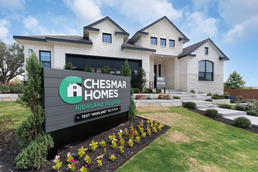 Front exterior of a new home in Highland Village, Georgetown, TX, highlighting curb appeal (Image 29). Front exterior of a new home in Highland Village, Georgetown, TX, highlighting curb appeal (Image 29).