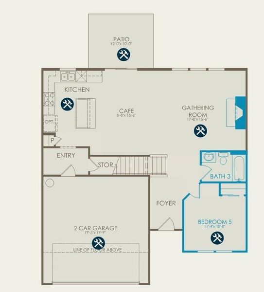 2D floor plan layout of this home in Overland, Locust Grove, GA (Image 5).