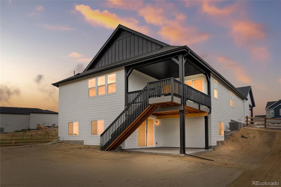 Front exterior of a new home in Independence, Elizabeth, CO, highlighting curb appeal (Image 21). Front exterior of a new home in Independence, Elizabeth, CO, highlighting curb appeal (Image 21).