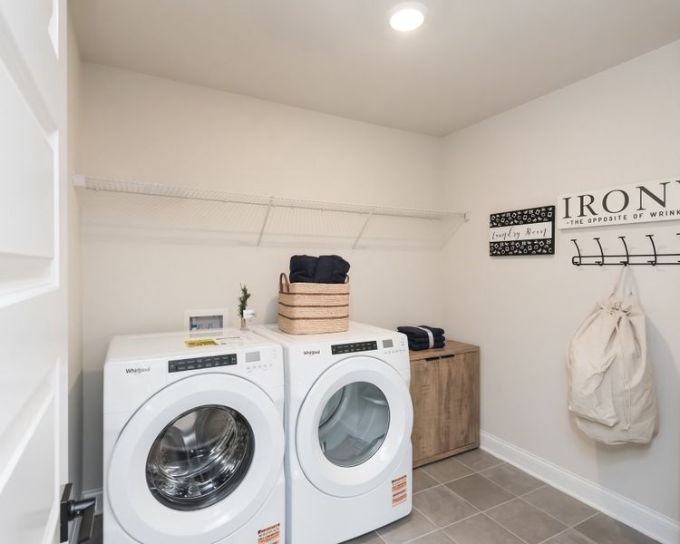 Every home comes complete with a washer and dryer.
